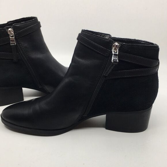 Lauren Ralph Lauren Damara Ankle Boots Booties Black Leather & Suede Size 10 - Picture 12 of 16